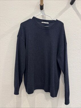 ZARA Men's Navy Crewneck Pullover
